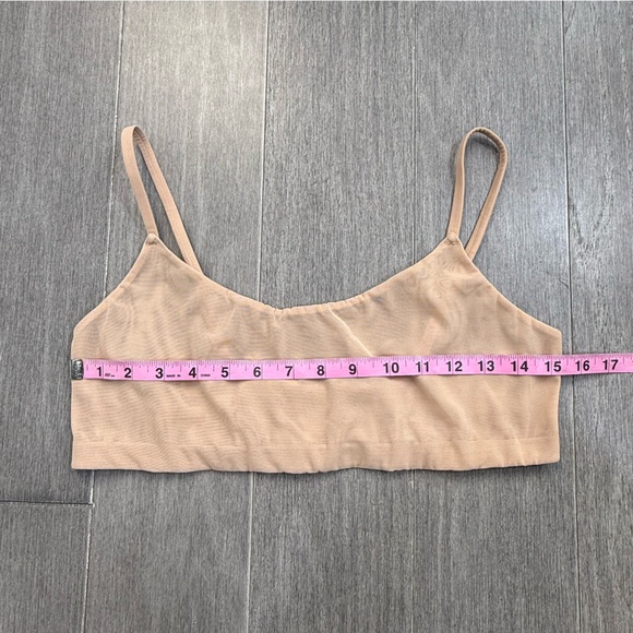SKIMS Mesh Scoop Bralette - Ochre XL Baige Natural Sheer Minimalist Bra Top - Picture 8 of 11